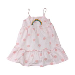 Harper Canyon Pink Polkadot Rainbow Sundress Sleeveless Summer Girls size 3T